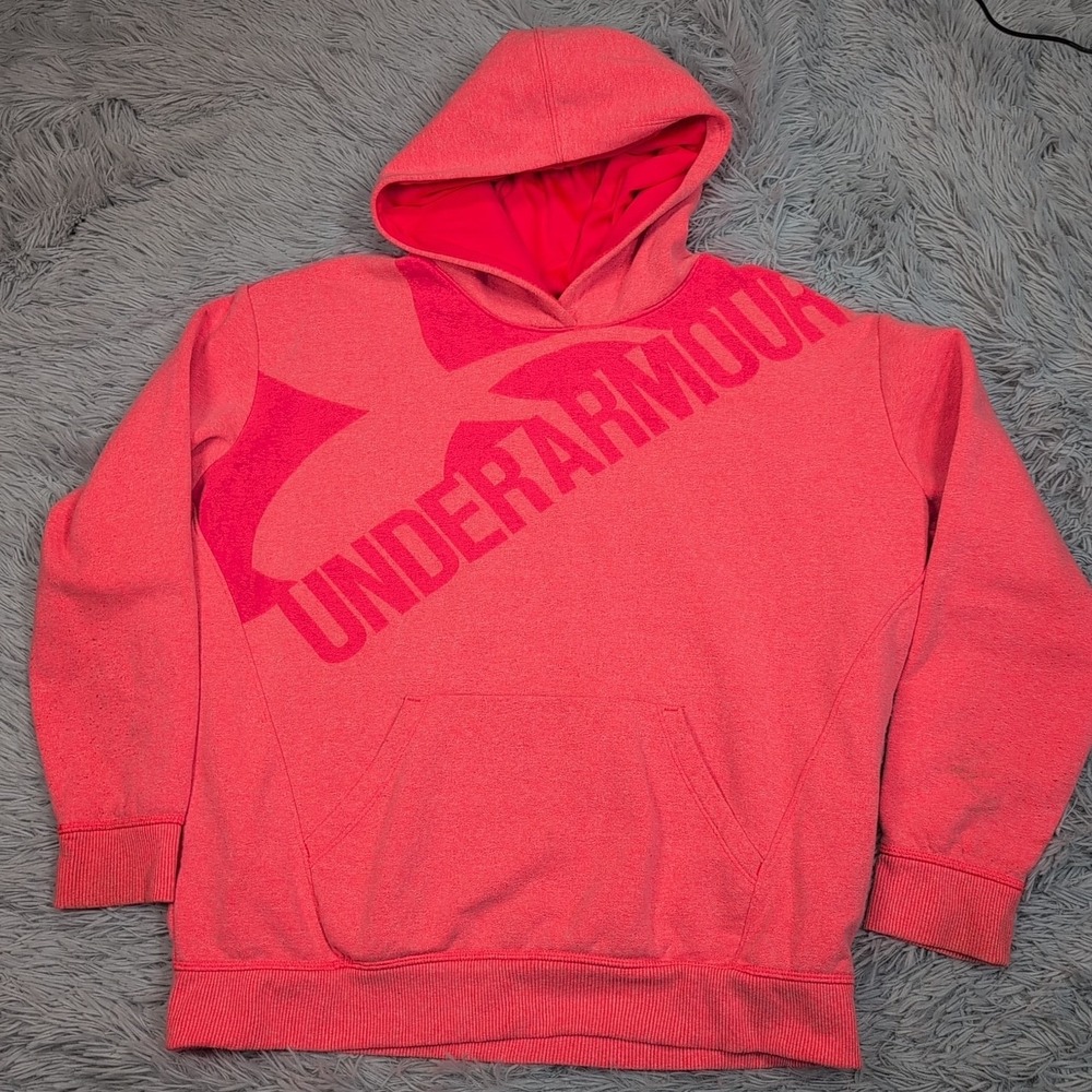 Under‎ Armour Sweatshirt Youth XL Peach Hoodie Active Pocket Athletic Pocket